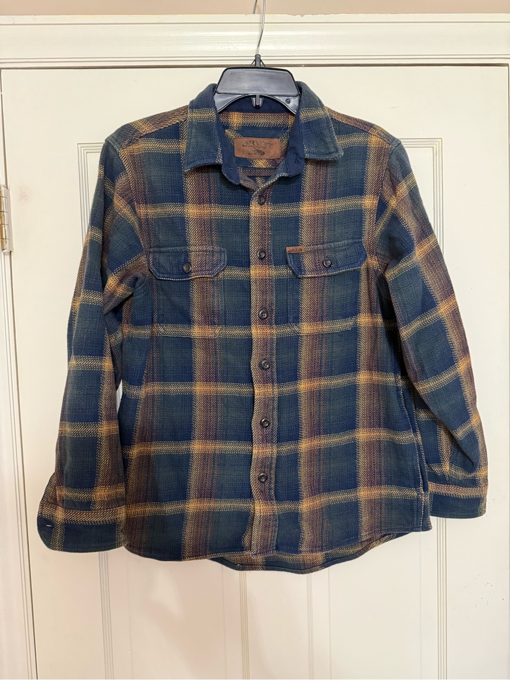 Orvis Men’s Heavyweight plaid flannel Button-Up Shirt Jacket - S